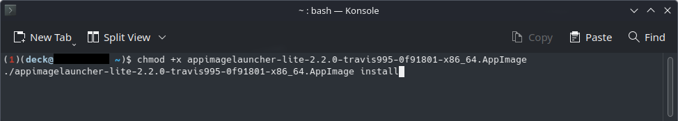 Paste into Konsole