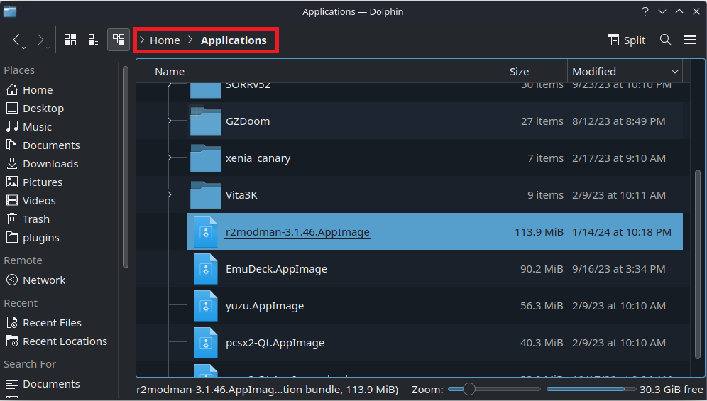 r2modman in Applications directory